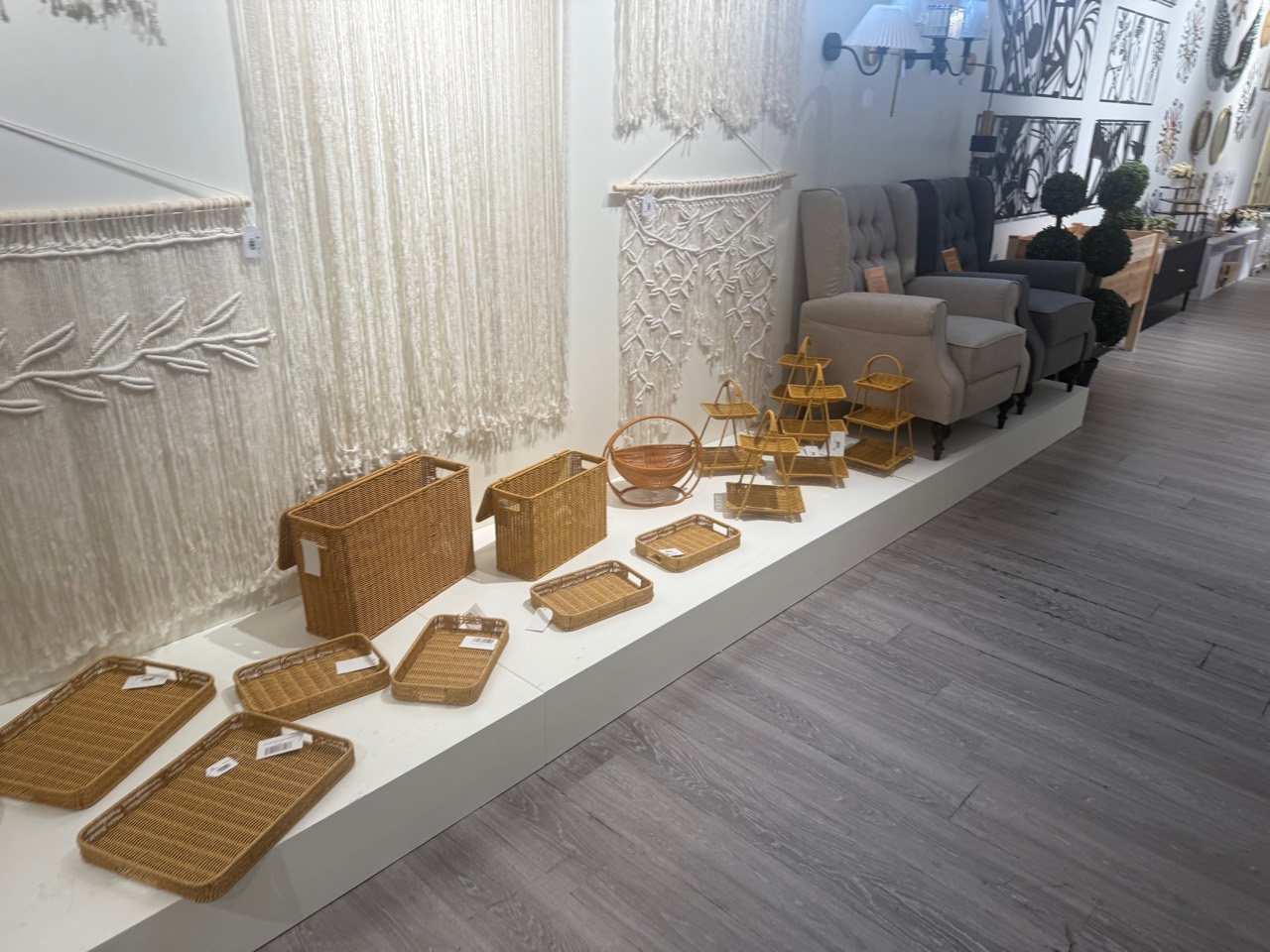 Curated woven decor and home accessories arranged for review